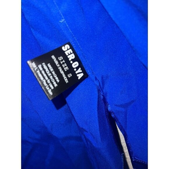Ser.o.ya Karry Shirt 95% Silk Size Small Blue Collared Blouse Retail $395 X - Picture 10 of 15